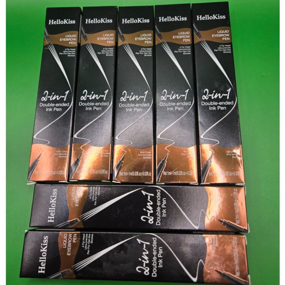HelloKiss 2-in-1 Double-Ended Liquid Eyebrow Pen - Lot of 7 - Picture 3 of 3
